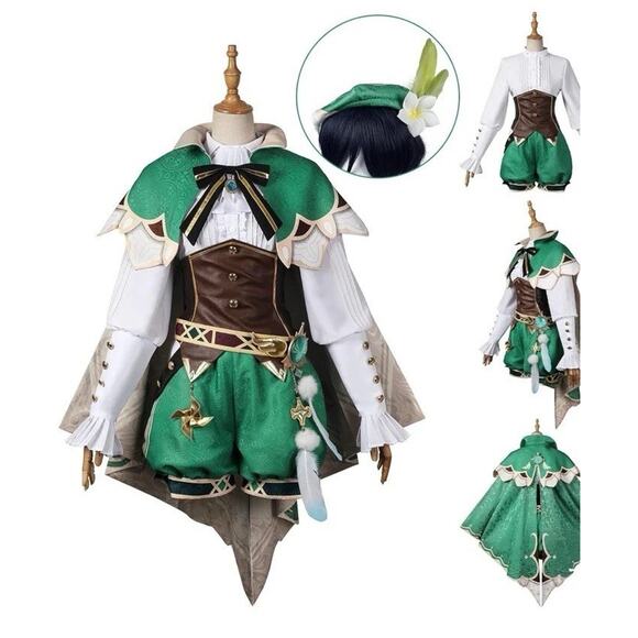 Game Genshin Impact Venti Cosplay Costume Size S 3D Printed Harp - Picture 4 of 5